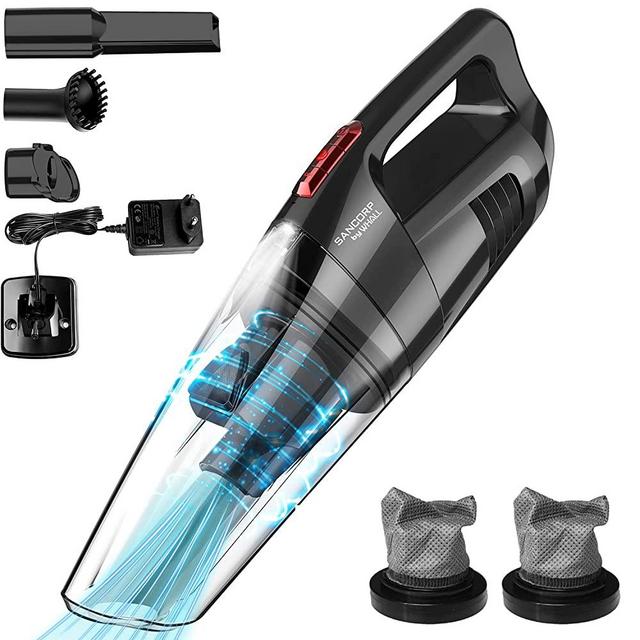 Handheld Vacuum Cordless Whall, Hand Vacuum Cordless 8500PA Suction, Car Hand Vacuum with LED Light, Mini Vacuum Cordless, Portable Vacuum, Dry/Wet Hand Held Vacuum Cleaner, Handheld Cordless Vacuum