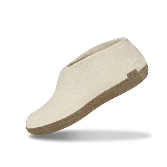 Glerups 100% quality wool mix Slipper with leather sole - Unisex Slip-on