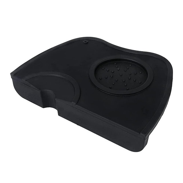 Espresso Tamper Mat, Food Safe Silicone Coffee Tamp Mat Anti-Slip, Corner Tamping Pad Non-Slippery Soft Odorless Holder Pad Black for Barista Tool Home Kitchen Office Bar Shop Worktop by BooTaa