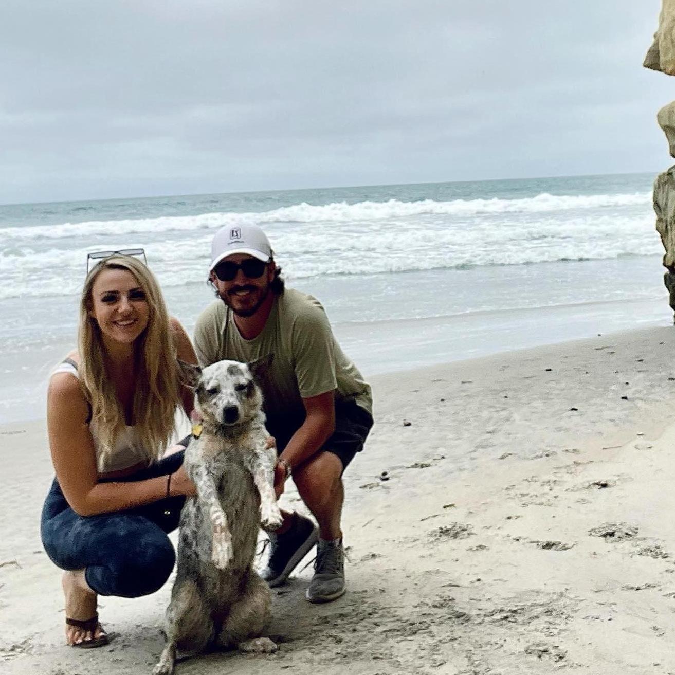 Enjoying the beach with our first child, Colby