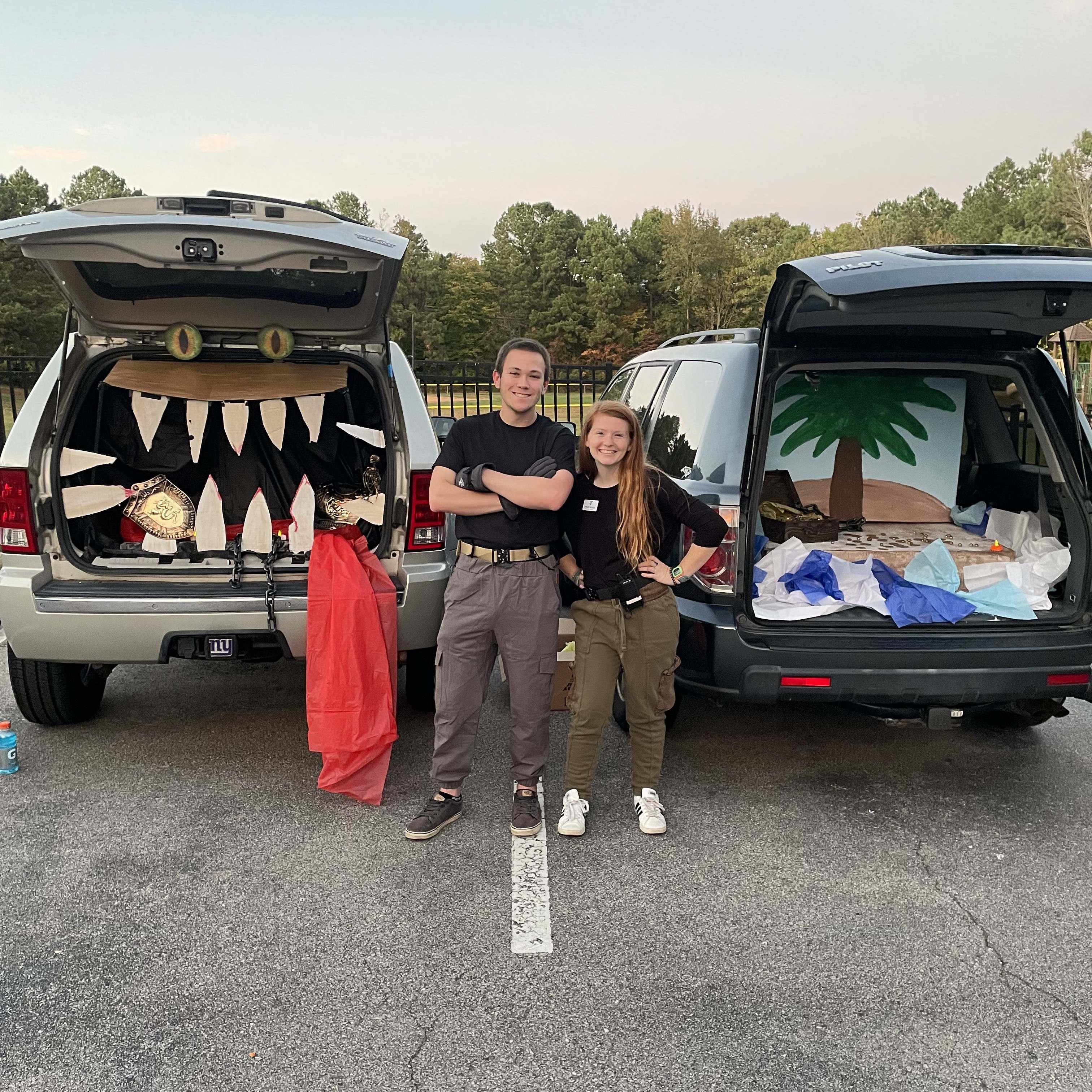Kim Possible and Ron Stoppable at Finley Trunk or Treat October 2021