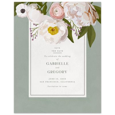 Sage, Green Wedding Digital Save the Date - Verano Portrait