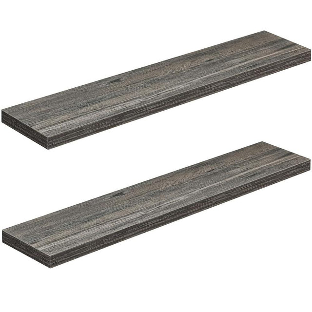 QEEIG Bathroom Shelves 48 inches Long Wall Shelf Large Extra Long 48 x 9 inch Set of 2, Grey (008-120GY)
