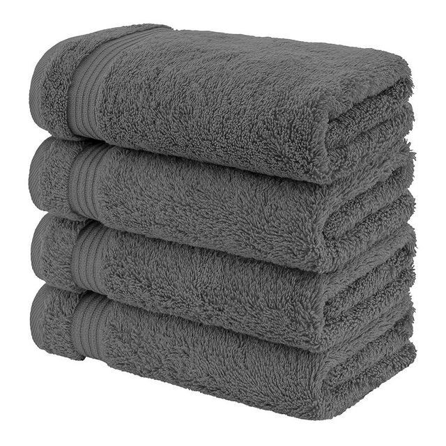 American Veteran Towel, Hand Towels for Bathroom Set of 4, 100% Cotton Turkish Hand Towel Sets Clearance Prime, Soft Hand Face Towels, Dark Gray Hand Towels