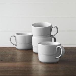 Hue Light Grey Mugs, Set of 4