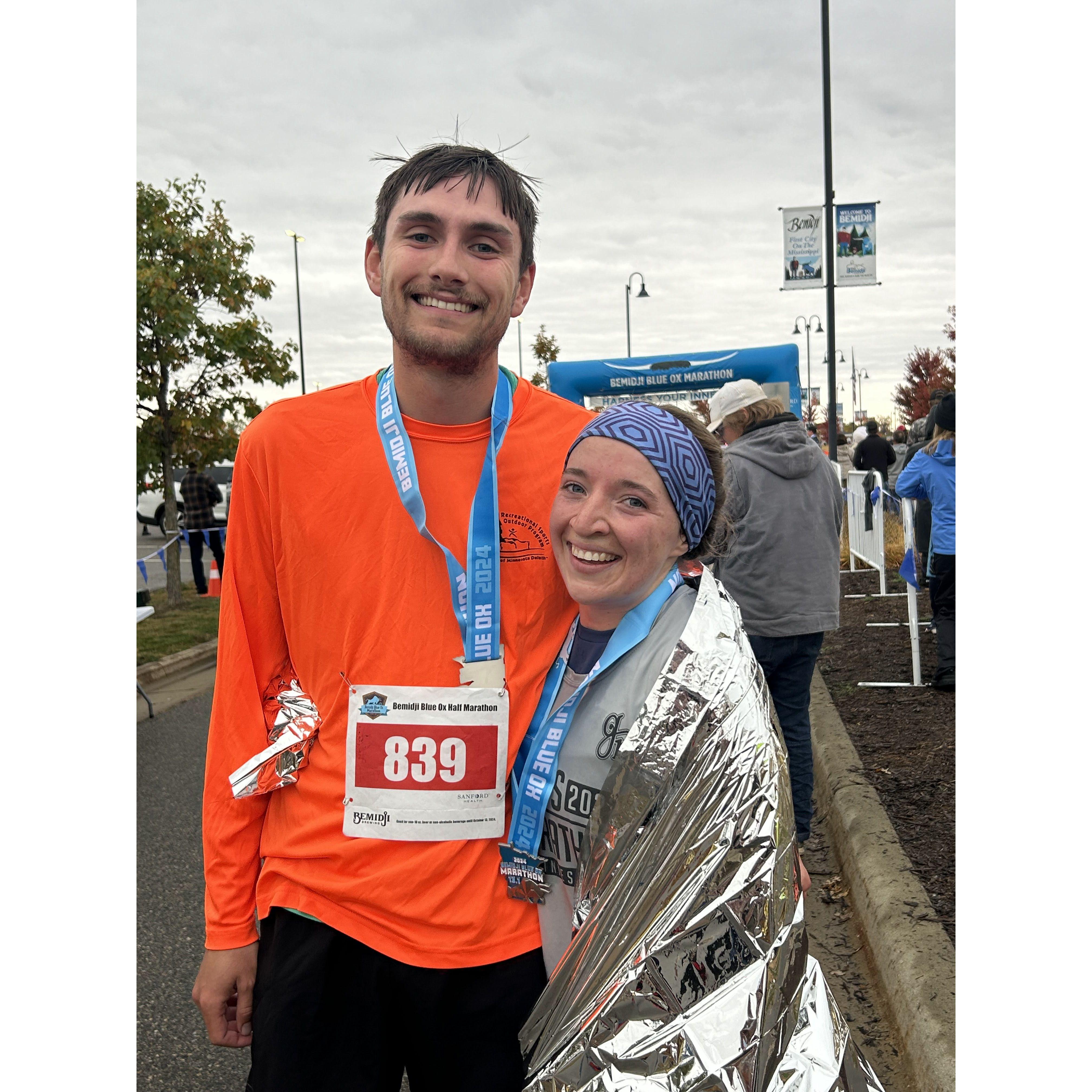 Bemidji Blue Ox Half Marathon - it was Adam's first! We crushed it!
