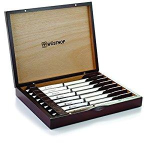 Wusthof 8pcsteak 8-Piece Stainless-Steel Steak Knife Set with Wooden Gift Box