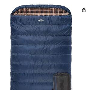 Teton Mammoth Queen Size Double Sleeping Bag- A Warm Bag The Whole Family can Enjoy – Great for Camping, Hunting and Base Camp. Compression Sack Included