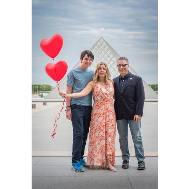 The family with I.M. Pei's Pyramids behind us.