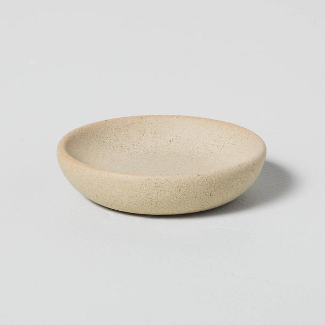 Textured Ceramic Round Trinket Dish Natural - Hearth & Hand™ with Magnolia