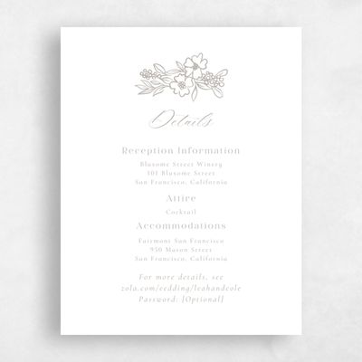 Grey Summer Wedding Enclosure - Mira Letterpress