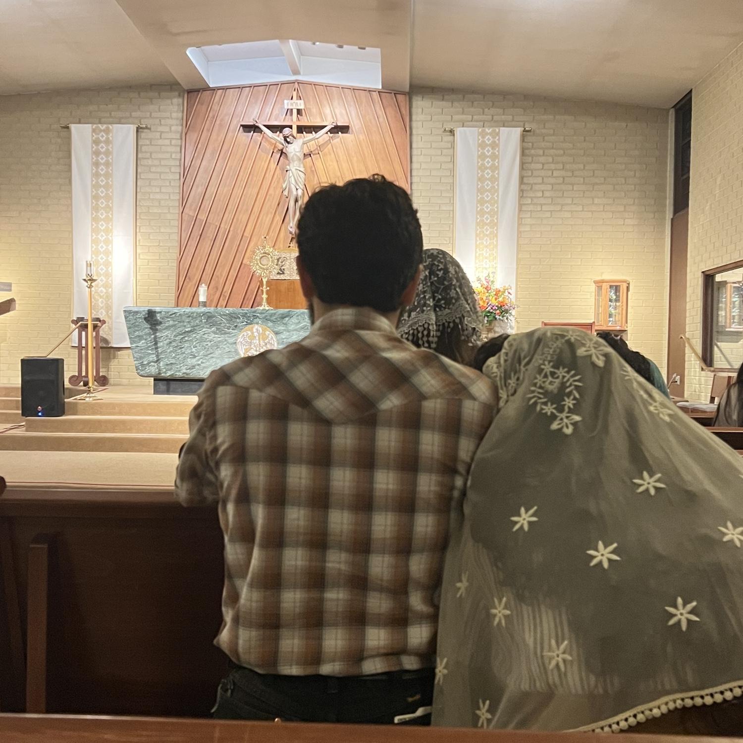 04•11•24 This is a photo of Matthew & Savannah that was secretly taken of them in prayer before the Blessed Sacrament during Eucharistic Adoration.