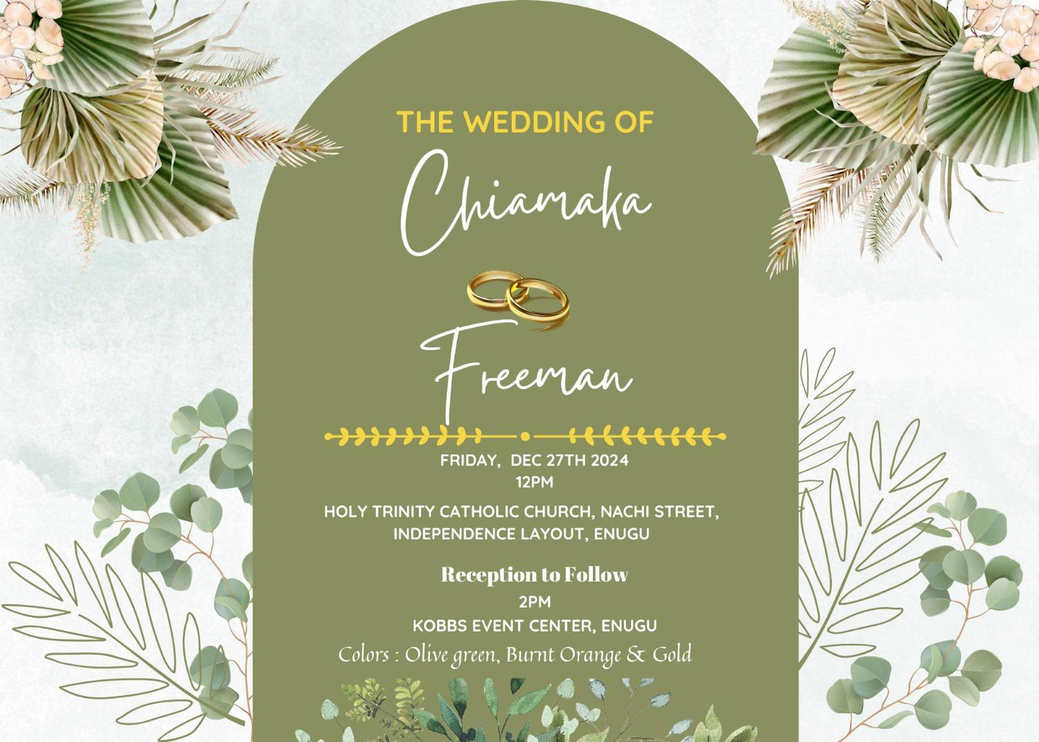 The Wedding Website of Freeman Uchenna Enem and Chiamaka Miriam Ahanonu