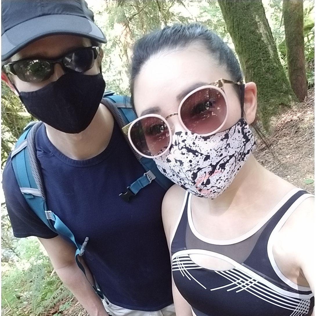 Our first photo together on a social distance hike - mid pandemic