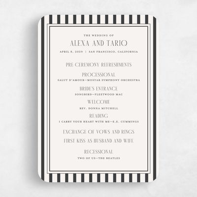 Beige Rounded Wedding Program - Azelie