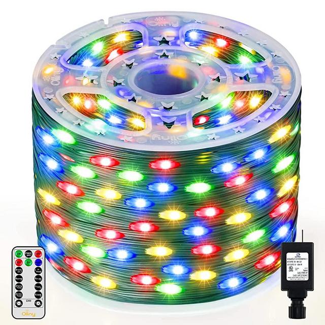 Ollny Christmas Lights Outdoor, Super Long 300FT 900LED Christmas Tree Lights, 8 Modes String Lights with Remote, IP67 Waterproof Fairy Lights Plug in for Indoor Xmas Decorations (Multicolor)