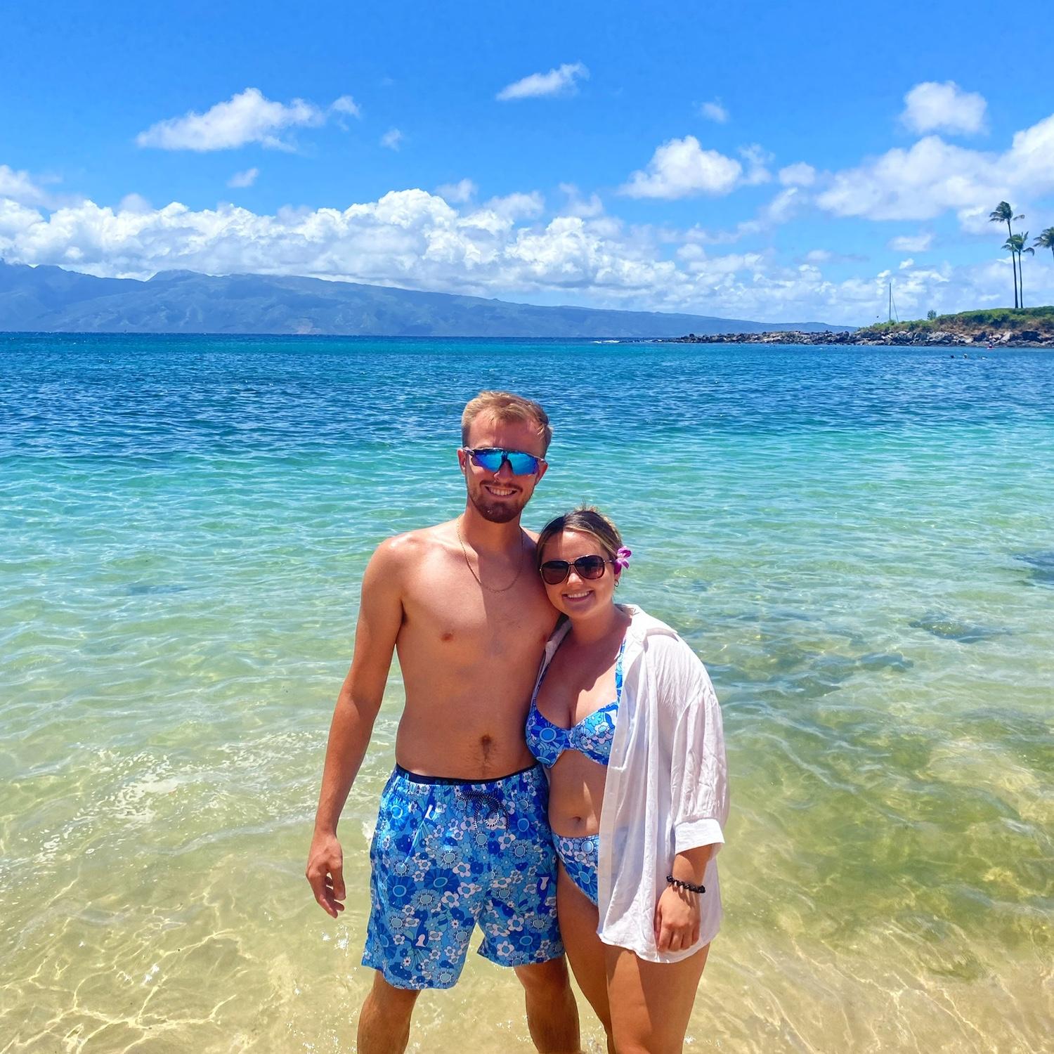 Matching swimsuits in Maui!