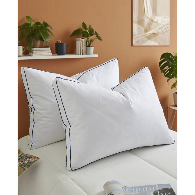 Unikome Goose Down Feather Gusset 2-Pack Pillow, Standard
