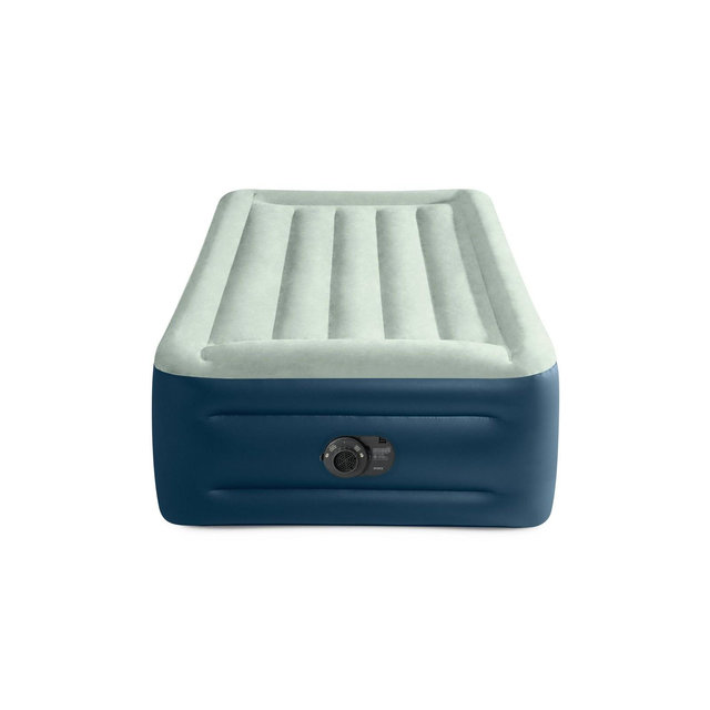 Intex Elevated 18" Pillow Rest Twin Air Mattress with Internal Pump - Off-White/Blue