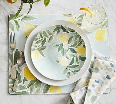 Rebecca Atwood Lemon Stoneware Salad Plates - Set of 4