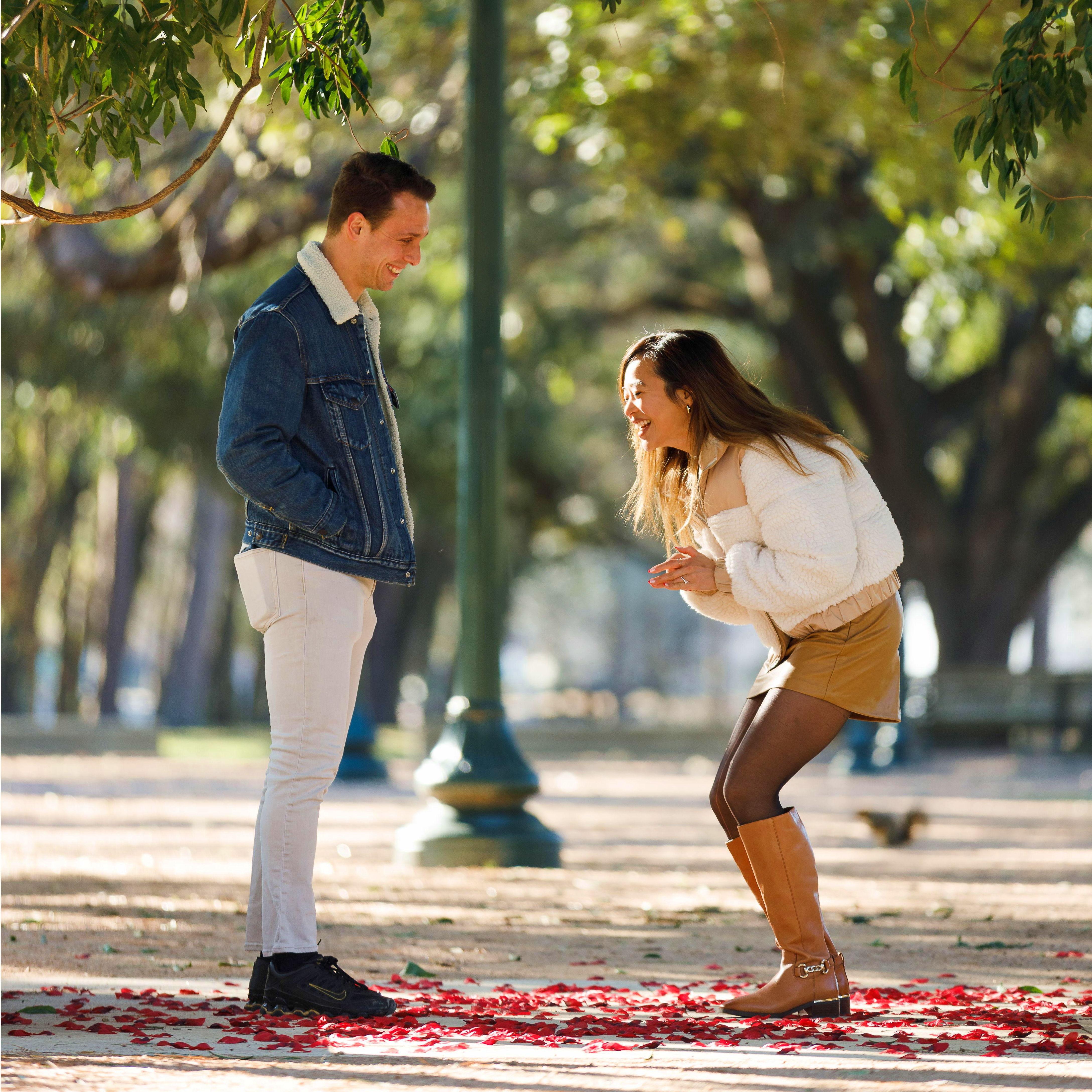 Moments right after Sam proposed!