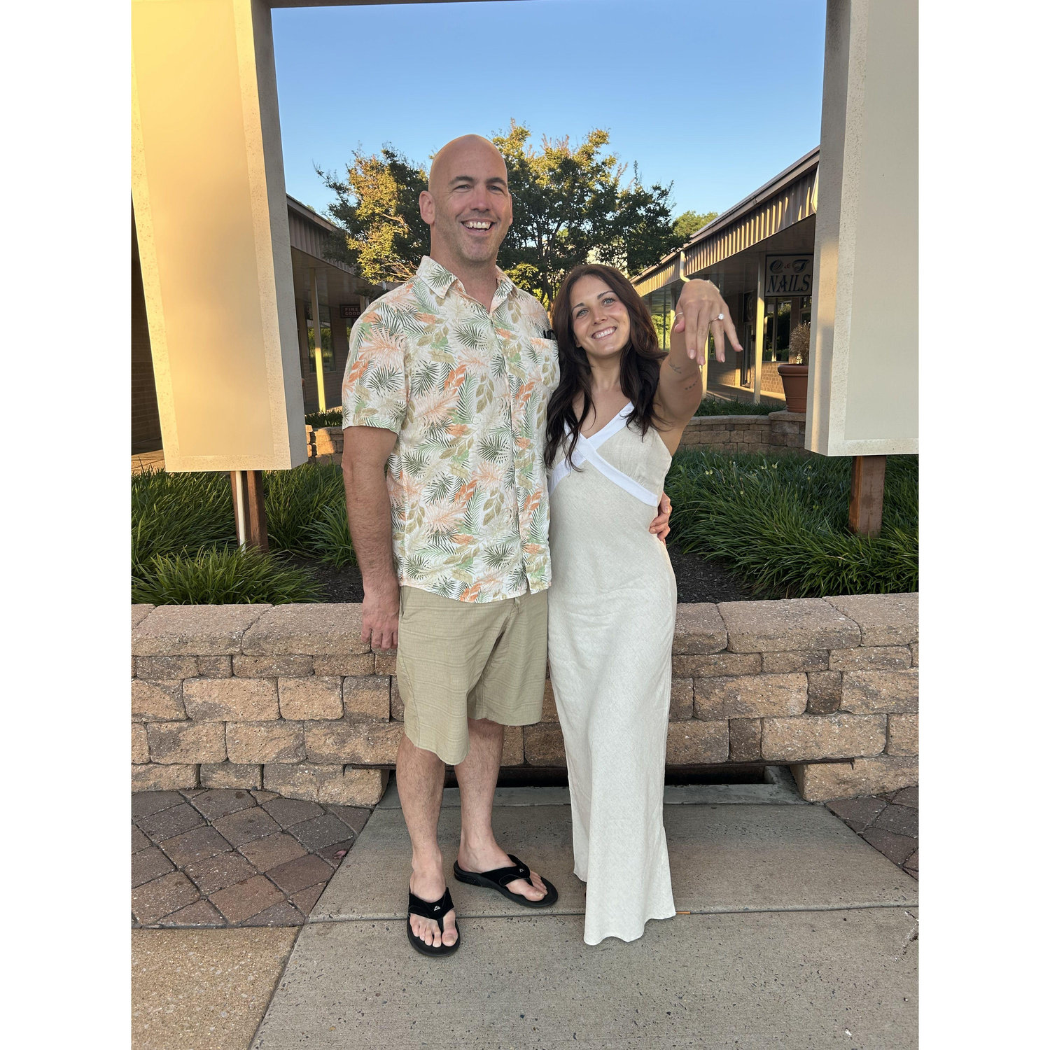 Our first picture as new fiancé's!