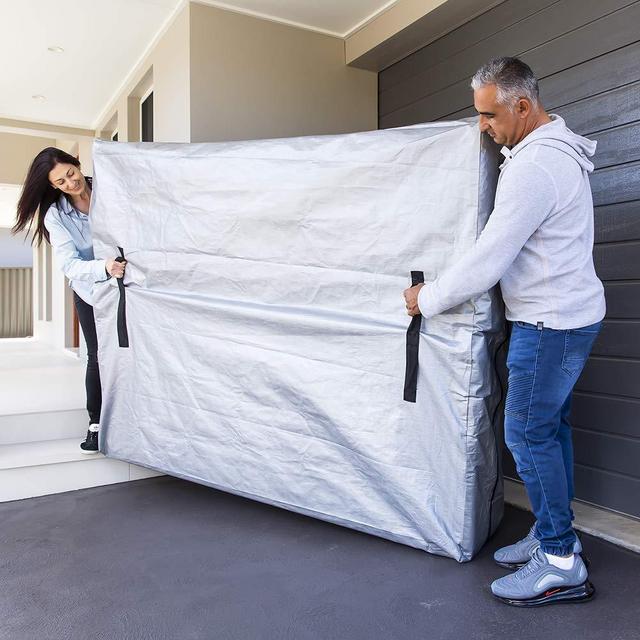 CALOONA Mattress Bags for Moving and Storage-Patent Pending Reusable Mattress Cover for Moving Queen Size with Reinforced Handles and Heavy Duty Zipper-Extra Thick Mattress Protector Storage Bag