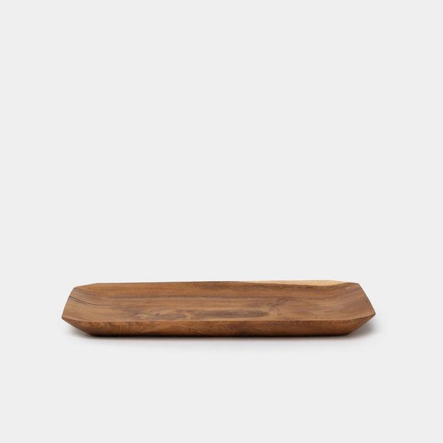 Amber Interiors Teak Root Bevelled Tray Medium