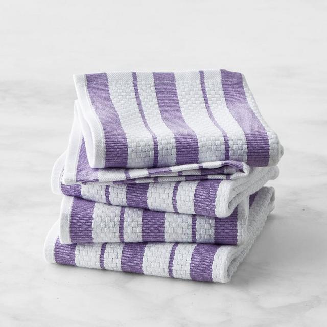 Williams Sonoma Classic Stripe Dishcloths, Set of 4, Lilac