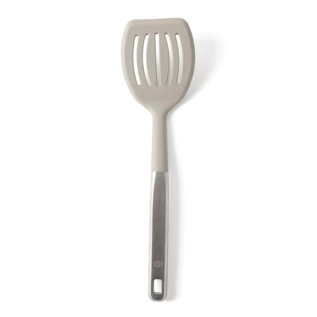 Calphalon Prime Stainless Steel Slotted Turner W/Taupe Silicone Head