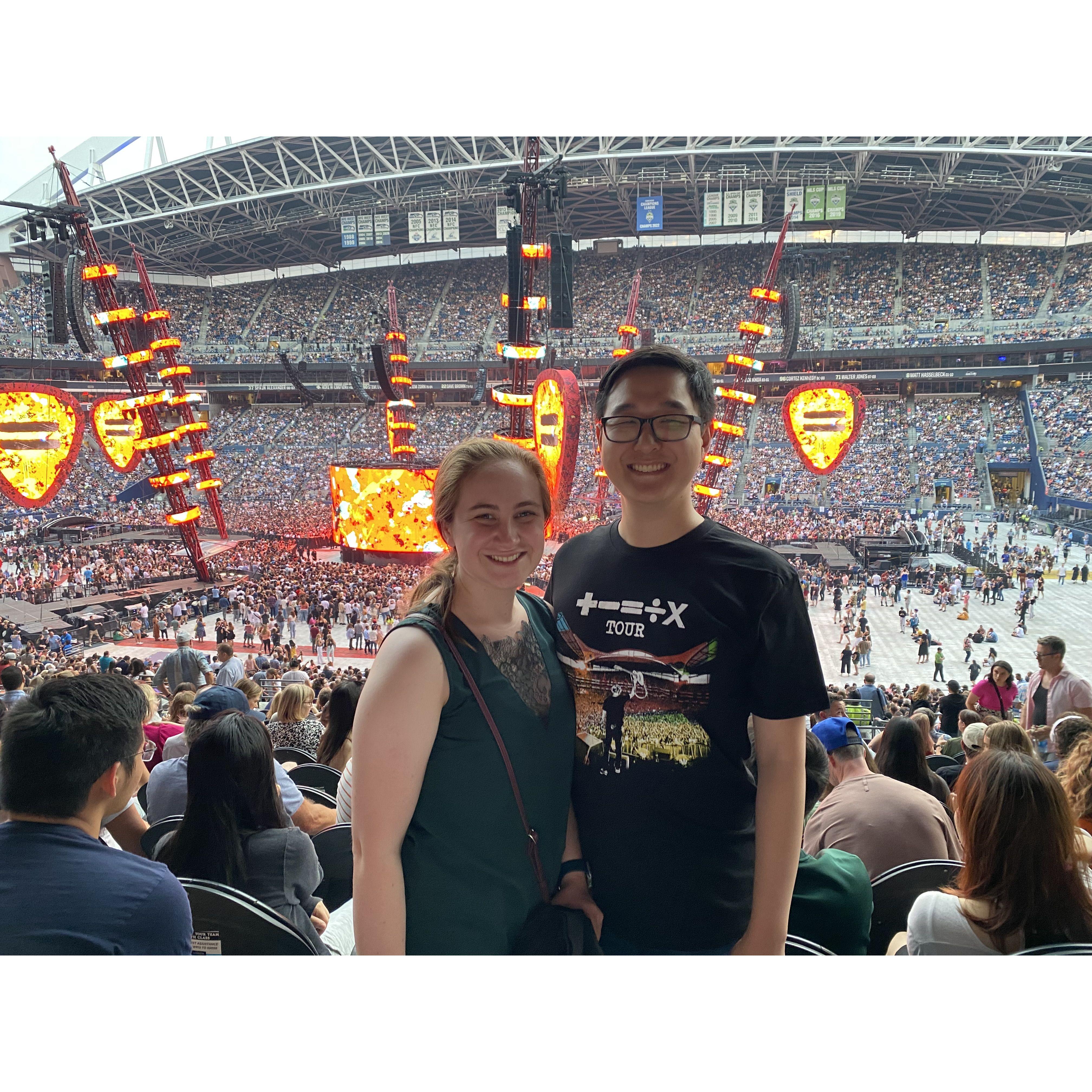 Ed Sheeran concert that prompted the Ed Sheeran proposal.