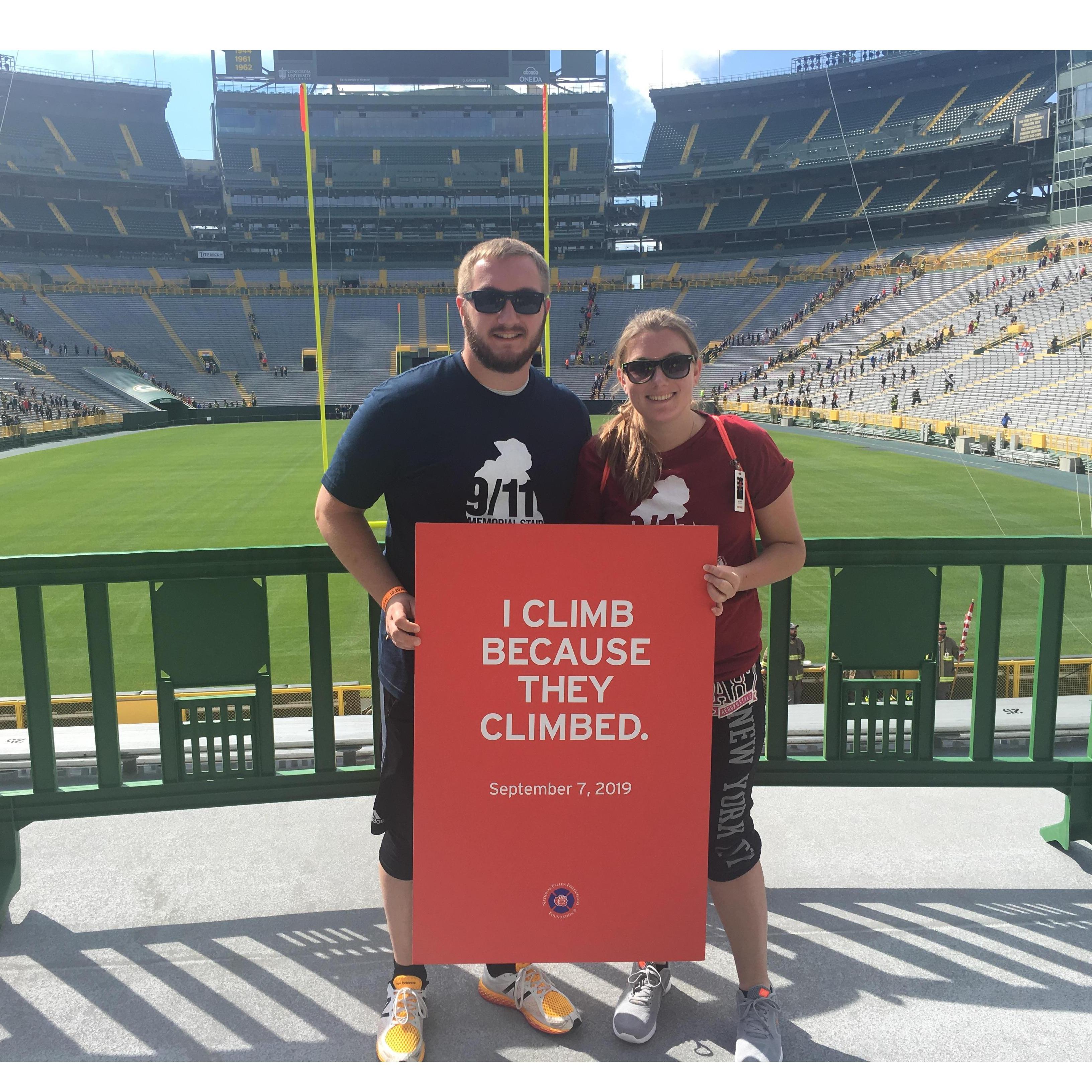 Our second year doing the Lambeau Stair Climb in Green Bay, WI