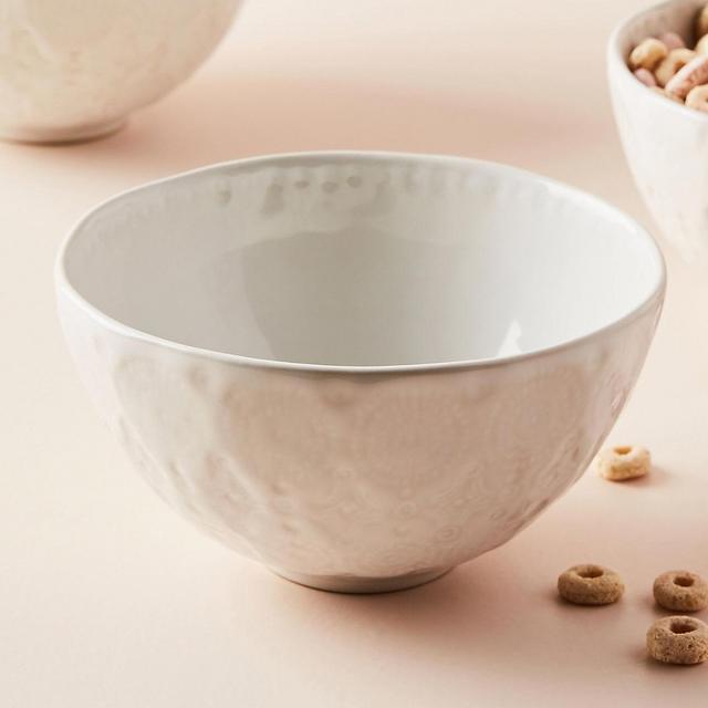 Anthropologie Old Havana Cereal Bowls | White, Set of 4