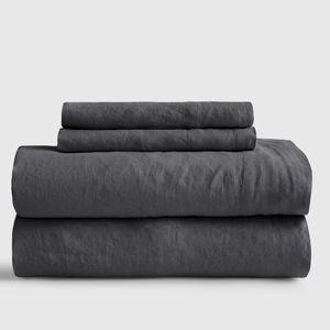 European Linen Sheet Set - King (Charcoal)