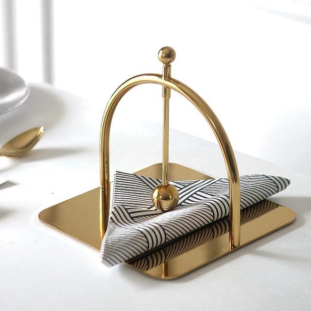 lesermoorer Alloy Napkin Holder,Modern Fashion style luxury Napkin Holder for Tables, Dining, Picnic Table, Home Decor, Modern, Celebration Party Napkin Holder (Metal)