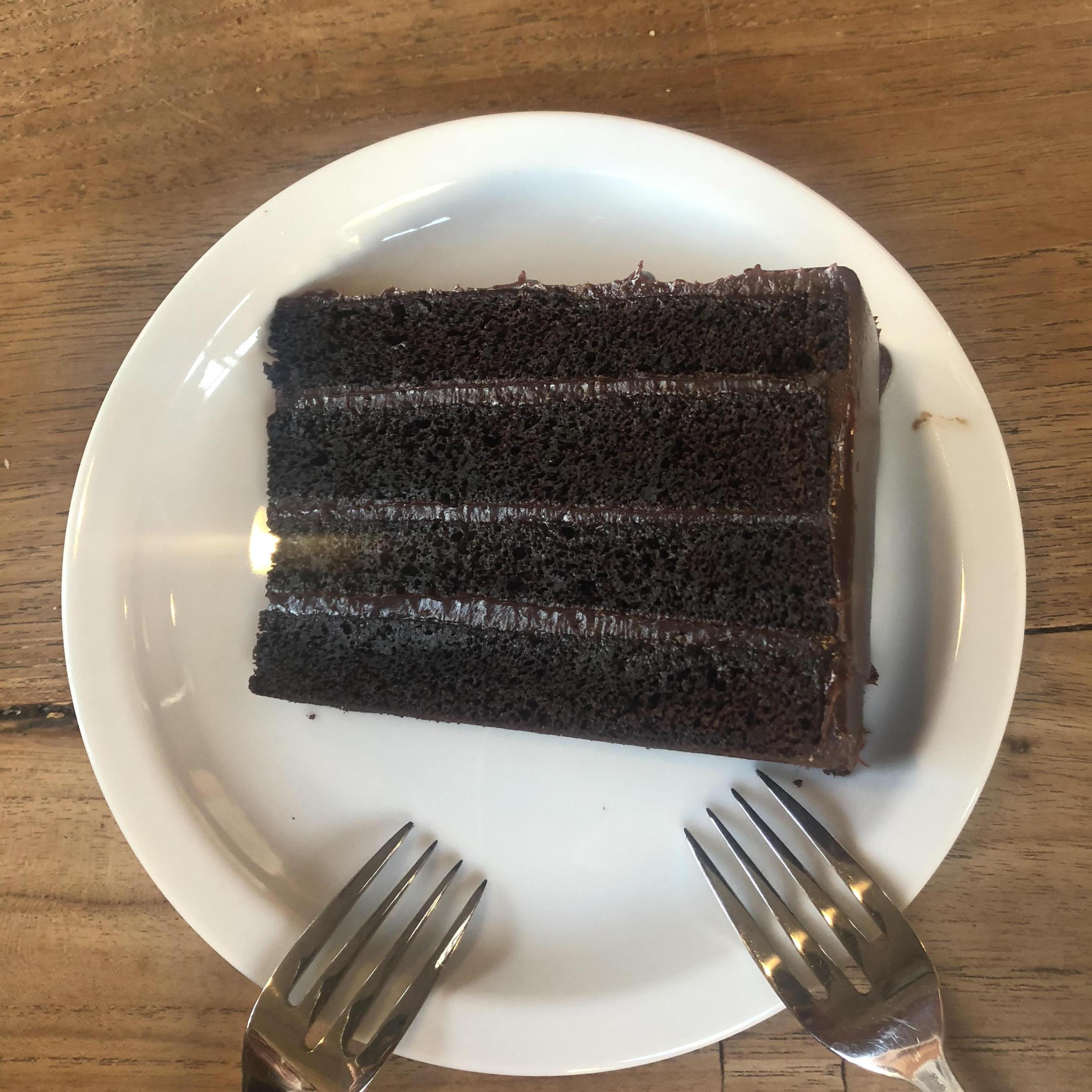 Our first date started with chocolate cake. @tartinebakery in the mission