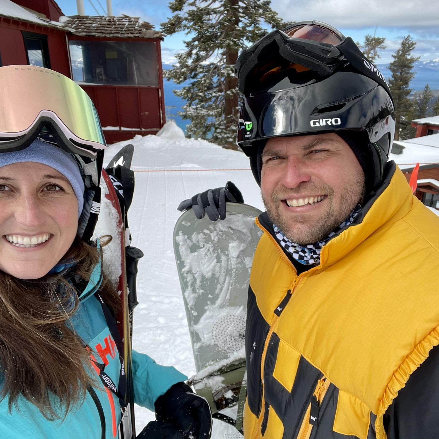 Dane pretending to snowboard!