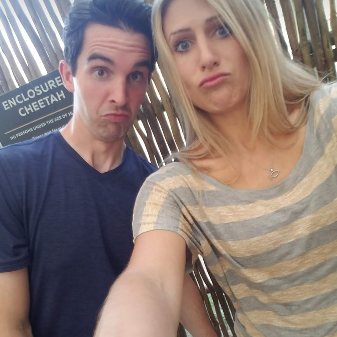 We are outside "Cheetah Enclosure" just about to pet a live Cheetah! HAHA