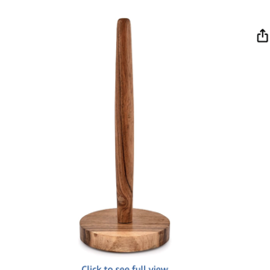 NIRMAN Acacia Wood Paper Towel Holder Decorative Countertop Standing Rolls Holder for Kitchen, Toilet, Pantry and Bathroom (3" x 3" x 12")