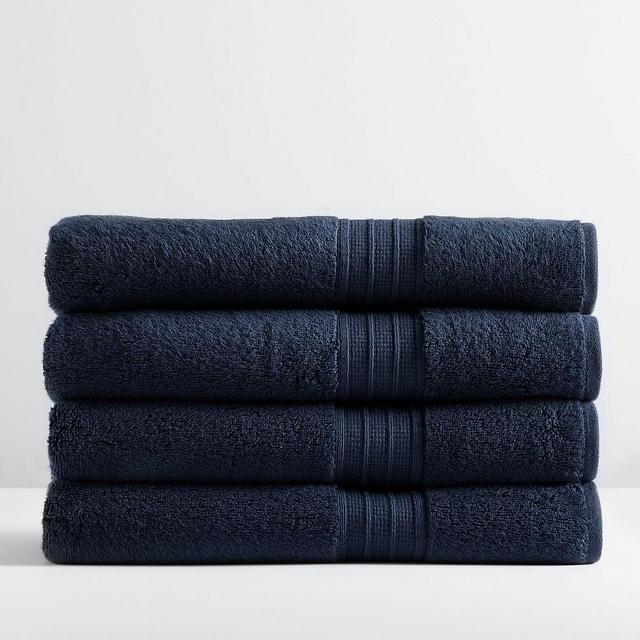 Navy Hydrocotton Organic Bath Towels, Set of 4