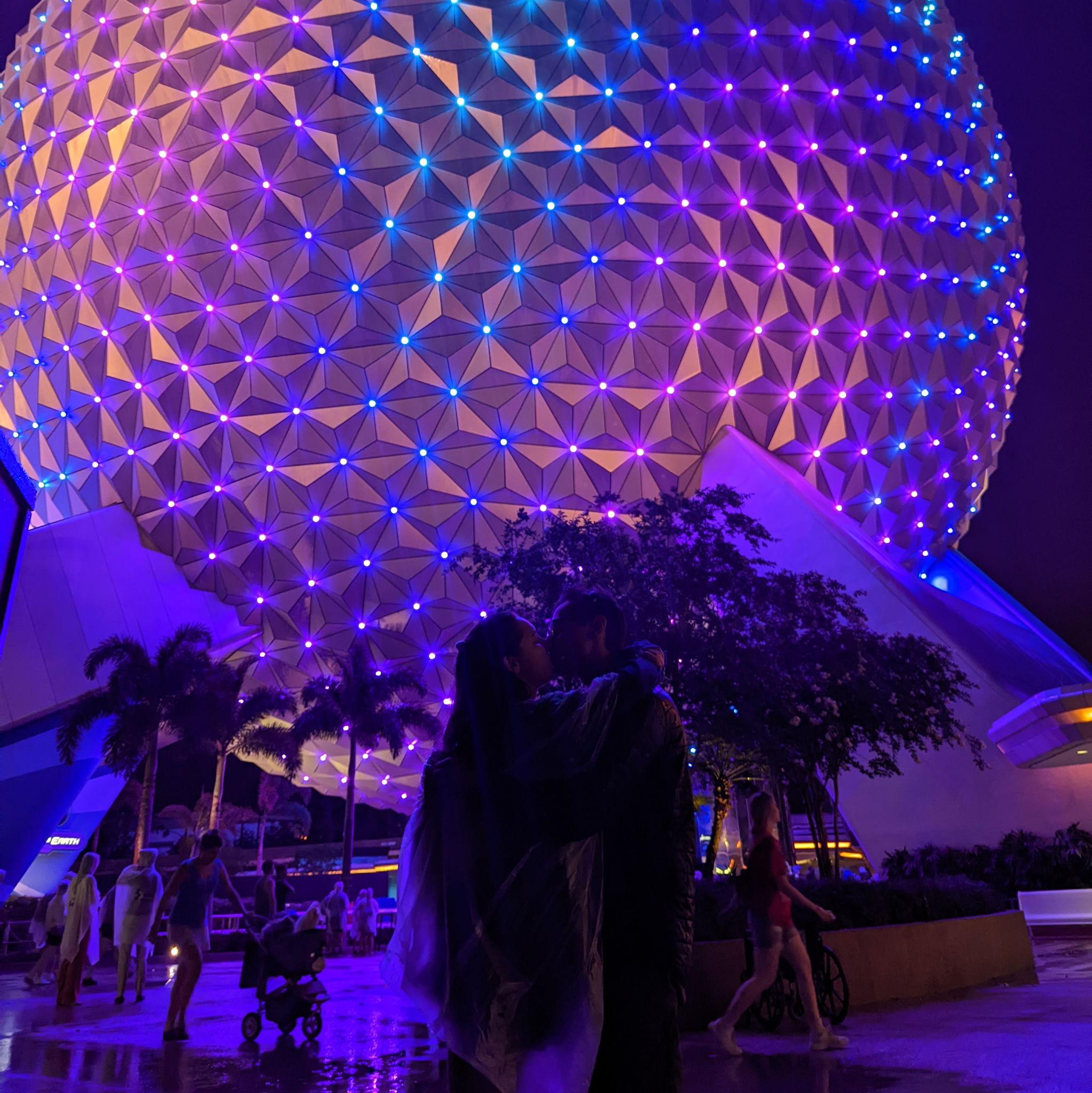 In Epcot after rain ruined the fireworks show