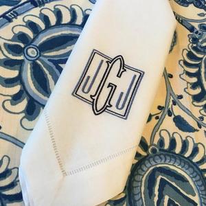 Monogrammed Linen/Cotton Napkin