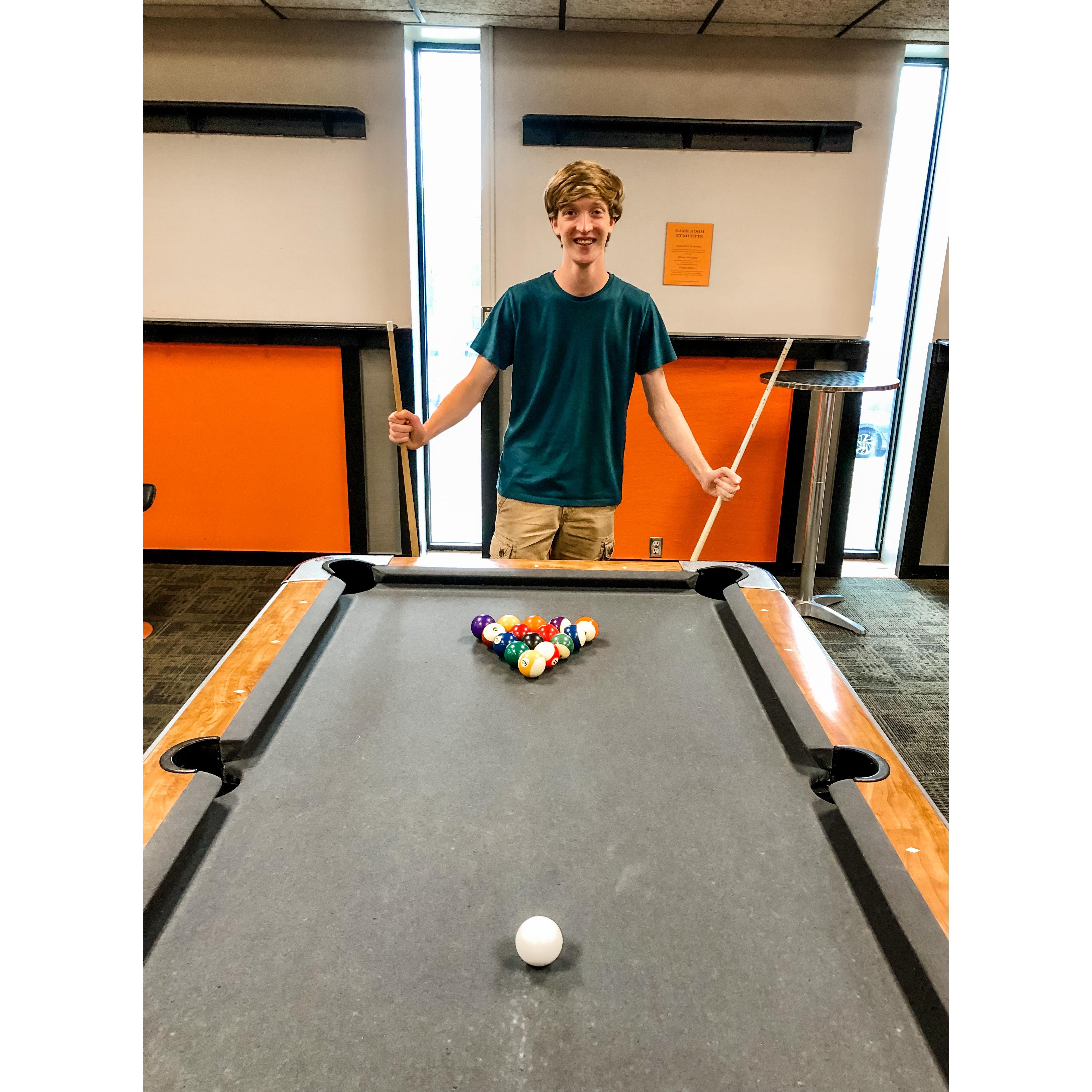 Playing pool at Cowley!