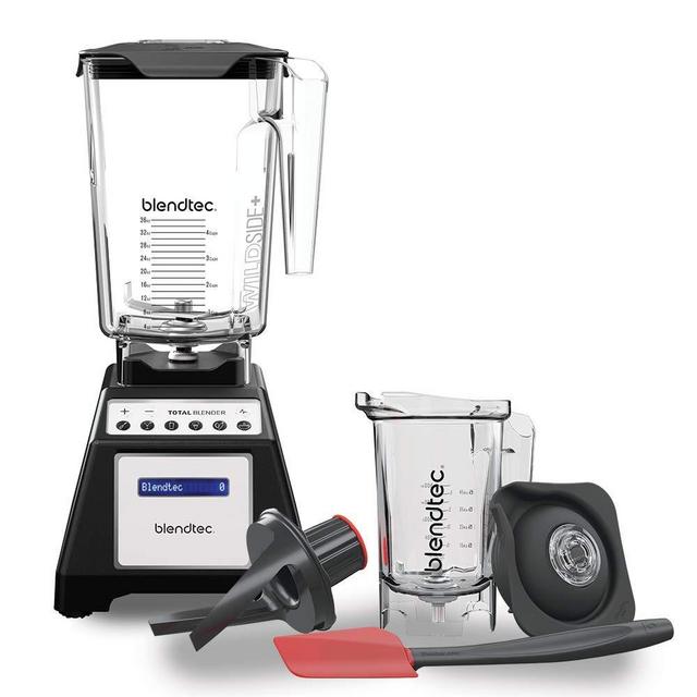 Blendtec Total Classic Original Blender - WildSide + Jar and Twister Jar BUNDLE - Professional-Grade Power - 6 Pre-programmed Cycles - 10-speeds - Black