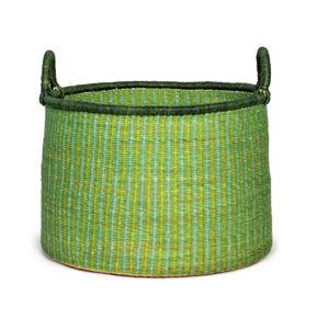 Hand-Woven Elephant Grass Storage Basket / with Handles or with no handles - 23"Wx15"H withhandle