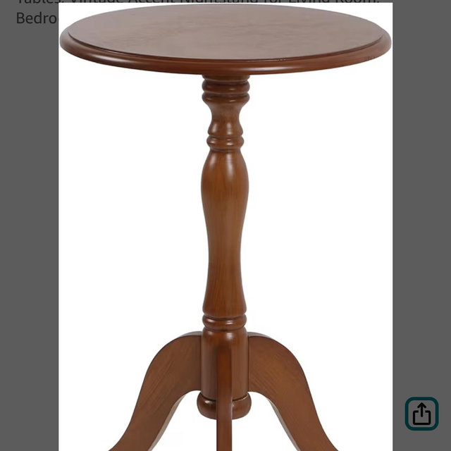 HLR Round Small End Table, Wooden Pedestal Side Coffee Tables, Vintage Accent Nightstand for Living Room, Bedroom, Entryway (1, Walnut)