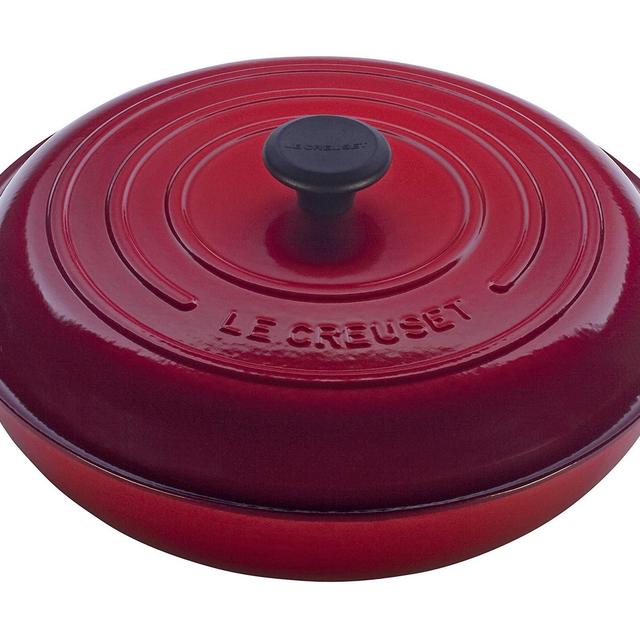 Le Creuset Signature Enameled Cast-Iron Round Braiser, 3 1/2 Quart, Cerise