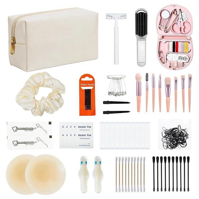 Bridal Emergency Kit for Wedding Day 45+ Wedding Essentials, Mini emergency kit for women with Makeup Bag, Bride Gifts, Wedding Day Essentials for Bridesmaids & Bride to Be