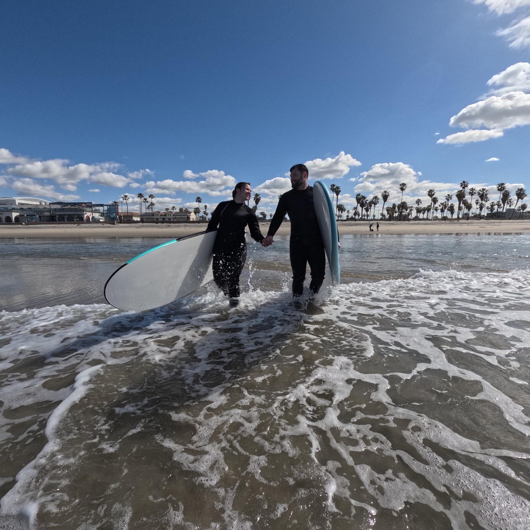 Surfing lessons in San Diego!