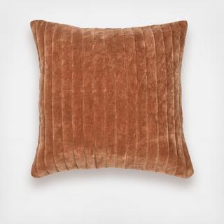 Square Quilted Velvet Throw Pillow